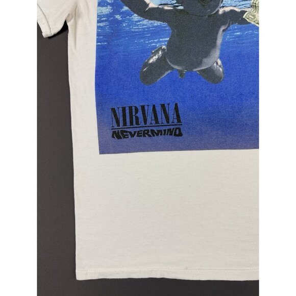 Vintage Y2K 2002 Nirvana Nevermind Band Tee Album Grunge Punk Tour Promo White - Picture 6 of 14